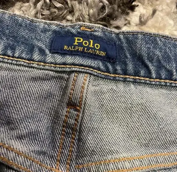 Polo Ralph Lauren The Slim Boyfriend Patchwork Distressed Denim Jeans Sz 31 - Picture 3 of 4